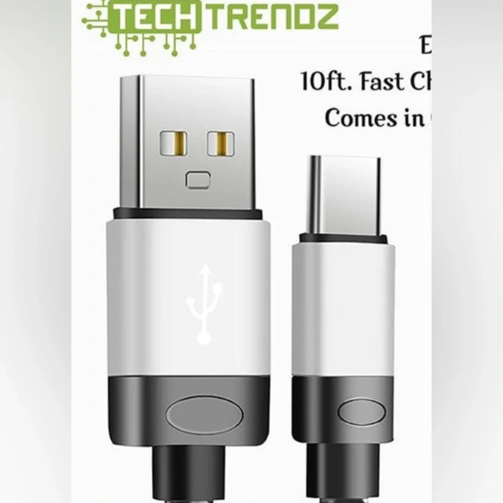 NWT. 10ft super fast charging cable - Type C - in silver.